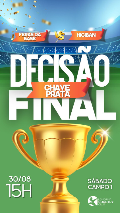 Story do instagram aviso de campeonato de futebol semifinal moderno 